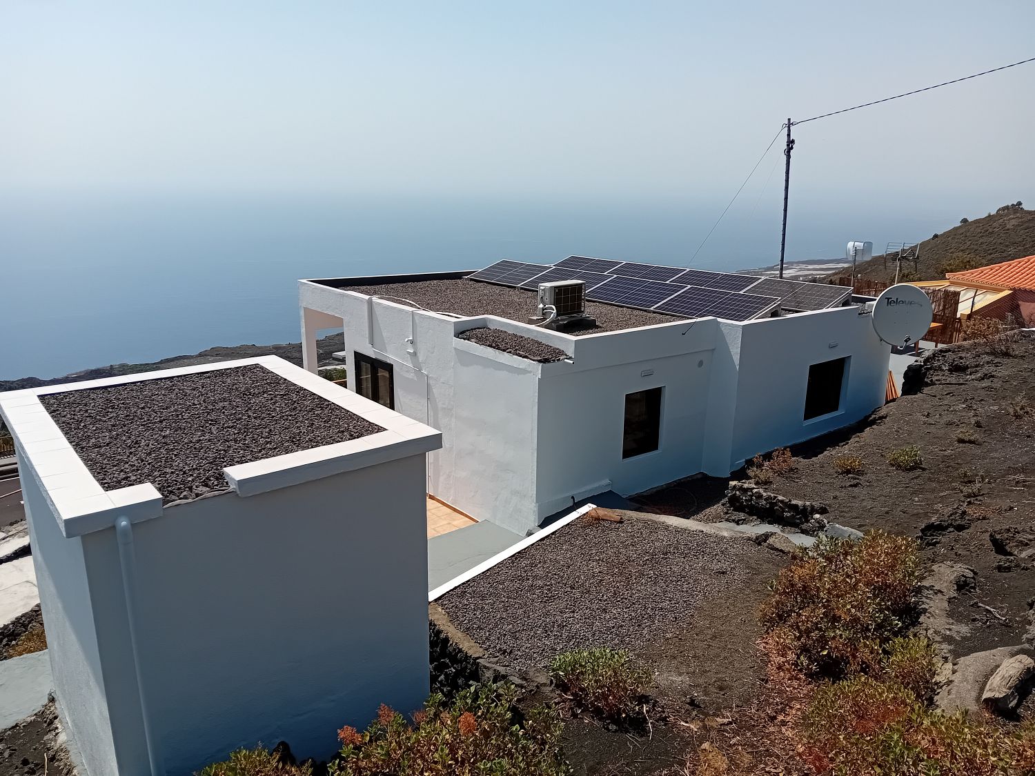 House roof with solar panels